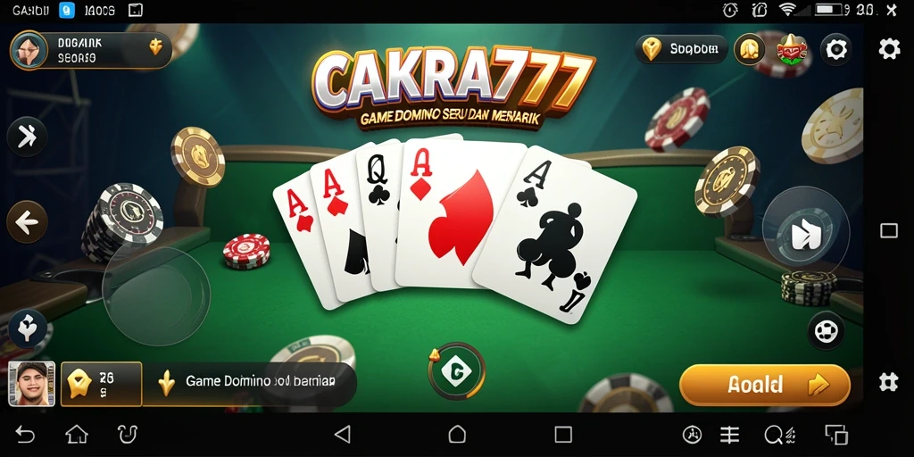 Screenshot gameplay CAKRA777 menampilkan aksi seru permainan Domino.