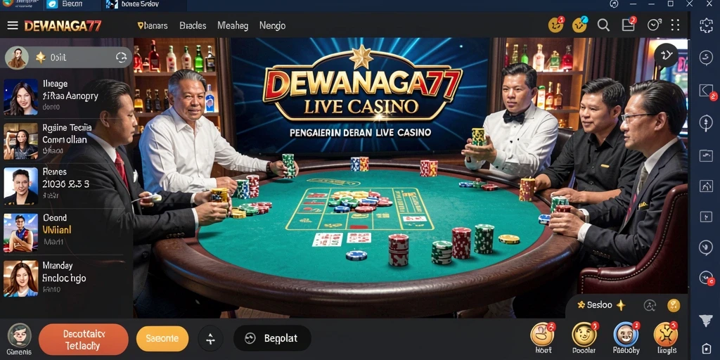 Tampilan gameplay DEWANAGA77 dengan dealer langsung yang profesional.